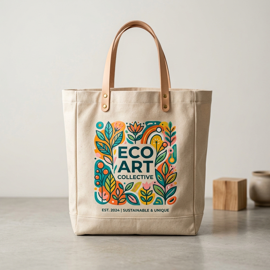 Custom branded canvas tote bag