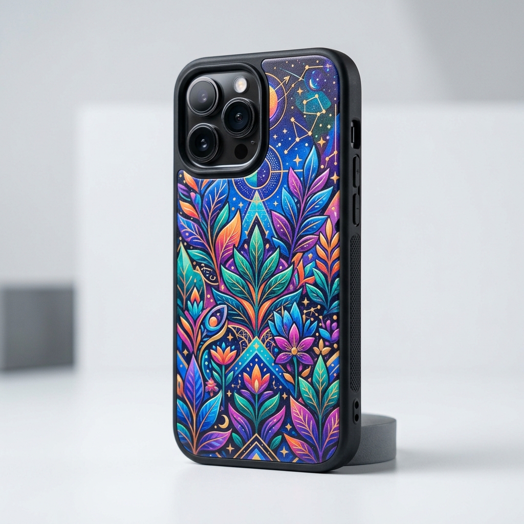 Custom smartphone case with vibrant graphic