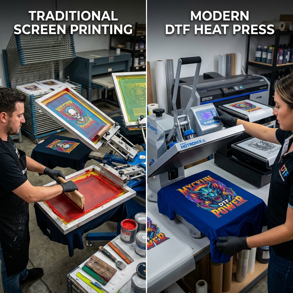 DTF Printing vs. Screen Printing: Making the Best Choice for Your Bulk Apparel Orders