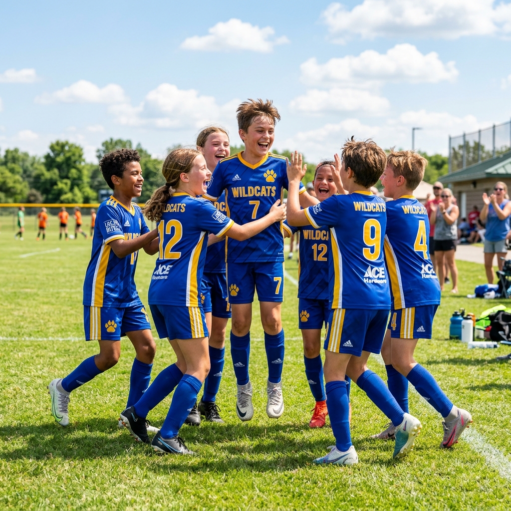 Youth Sports Team in Custom Uniforms